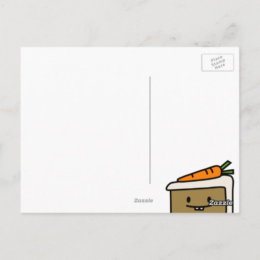 ニンジンのケーキのスライスの乳歯のアイシングデザート ポストカード (裏面)