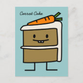 ニンジンのケーキのスライスの乳歯のアイシングデザート ポストカード (正面)