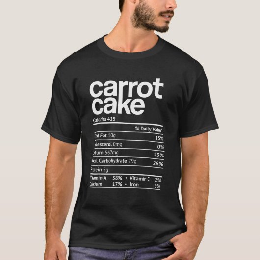 ニンジンのケーキの栄養の事実おもしろい感謝祭Chr Tシャツ (正面)