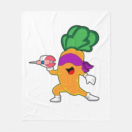 ニンジンのダーツダーツ フリースブランケット (正面)