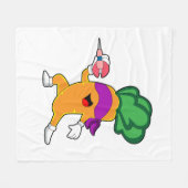 ニンジンのダーツダーツ フリースブランケット (正面(横))