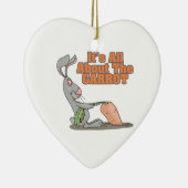 ニンジンのバニーおもしろいウサギの漫画 セラミックオーナメント (右)