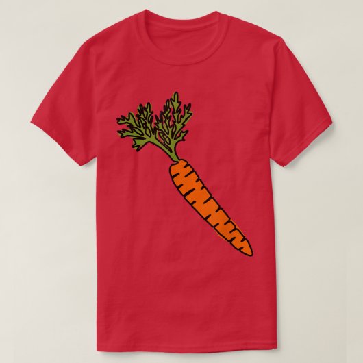 ニンジンのラインアートヘルシーフード野菜おいしいV Tシャツ (デザイン正面)