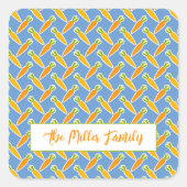 ニンジンの名前イースター春夏の庭かわいい スクエアシール (正面)