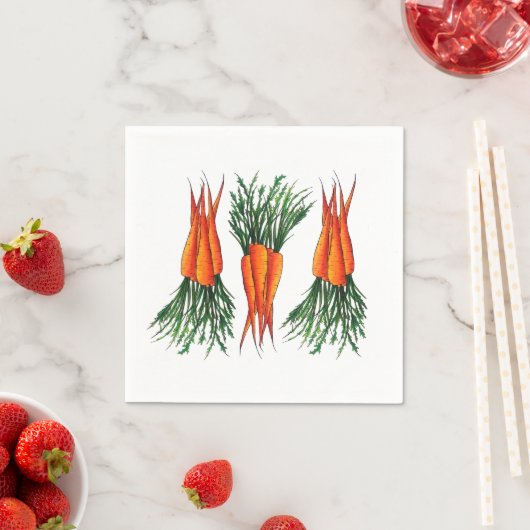 ニンジンの束オレンジ色の野菜ベジガーデン スタンダードカクテルナプキン (インサイチュ)
