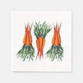 ニンジンの束オレンジ色の野菜ベジガーデン スタンダードカクテルナプキン (正面)