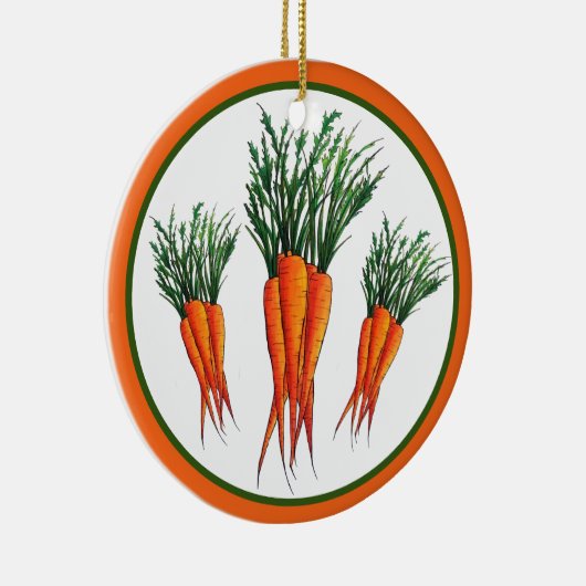 ニンジンの束オレンジ色の野菜ベジガーデン セラミックオーナメント (右)