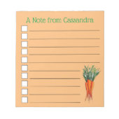 ニンジンの束オレンジ色の野菜ベジガーデン ノートパッド (正面)