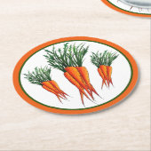 ニンジンの束オレンジ色の野菜ベジガーデン ラウンドペーパーコースター (アングル)