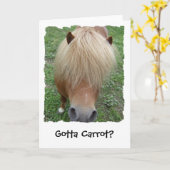 ニンジンは？スッシーなポニー・グリーティン空白のグ・カード カード (黄色い花)