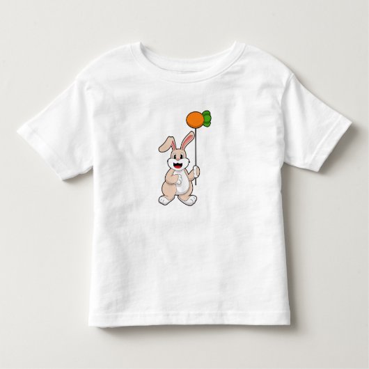 ニンジンをバルーンとしたウサギ.PNG トドラーTシャツ (正面)