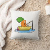 ニンジンをボートで魚釣りで魚釣り棒 クッション (ブランケット)