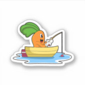 ニンジンをボートで魚釣りで魚釣り棒 シール (正面)