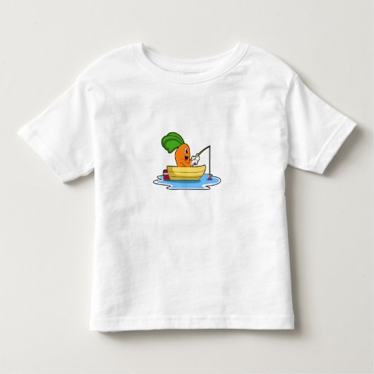 ニンジンをボートで魚釣りで魚釣り棒 トドラーTシャツ (正面)