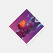 ニンジンを抱えているバニー スタンダードカクテルナプキン (角)