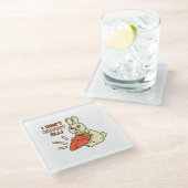 ニンジンを持ったかわいい小さなバニー ガラスコースター (アングル)