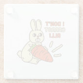 ニンジンを持ったかわいい小さなバニー ガラスコースター (裏面)