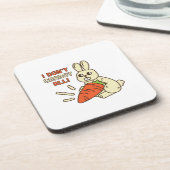 ニンジンを持ったかわいい小さなバニー コースター (左側)