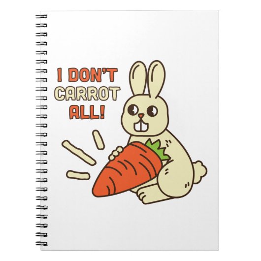 ニンジンを持ったかわいい小さなバニー ノートブック (正面)