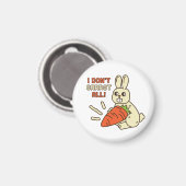 ニンジンを持ったかわいい小さなバニー マグネット (正面/裏面)