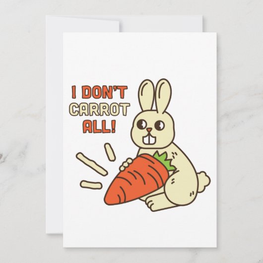 ニンジンを持ったかわいい小さなバニー 招待状 (正面)
