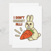 ニンジンを持ったかわいい小さなバニー 招待状 (正面/裏面)