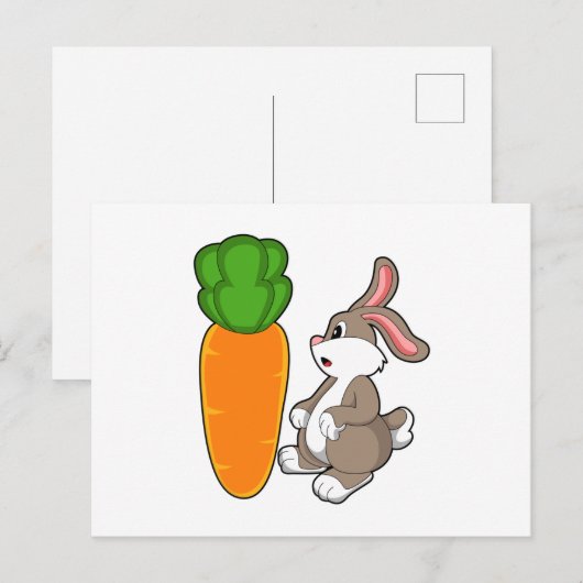 ニンジンを持ったウサギ (2).PNG ポストカード (正面/裏面)
