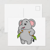 ニンジンを持った象 ポストカード (正面/裏面)