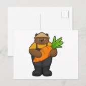 ニンジンを持った農夫のクマ ポストカード (正面/裏面)