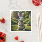 ニンジンを持つイースターウサギ スタンダードカクテルナプキン (インサイチュ)