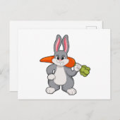 ニンジンを持つウサギ ポストカード (正面/裏面)