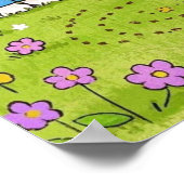 ニンジンを持つ漫画のバニー ポスター (角)