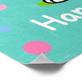 ニンジンを持つ漫画の水玉模様 ポスター (角)