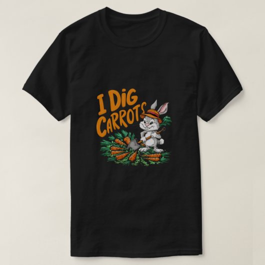 ニンジンを掘る Tシャツ (デザイン正面)