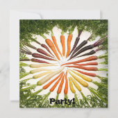 ニンジンカラフル野菜レインボパターンガーデン 招待状 (正面)