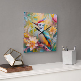 ニンジンギョクドリファンタジー鳥 スクエア壁時計