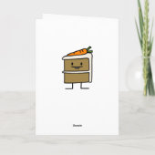 ニンジンケーキスライスの歯のアイシングデザート サンキューカード (裏面)