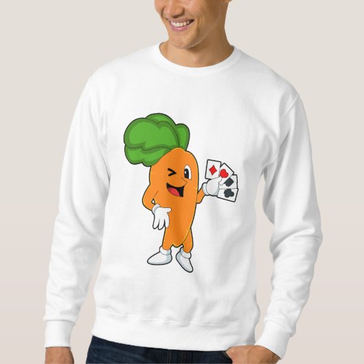 ニンジントランプのポーカーとトランプのポーカーカード スウェットシャツ (正面)