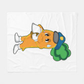 ニンジン交通監視人駐車チケット フリースブランケット (正面(横))