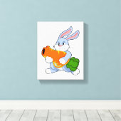 ニンジン付きウサギ キャンバスプリント (インサイチュ (ウッドフロア))