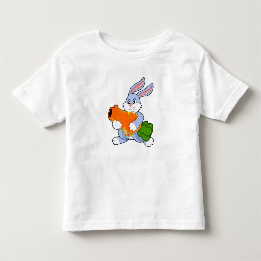 ニンジン付きウサギ トドラーTシャツ (正面)