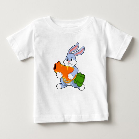 ニンジン付きウサギ ベビーTシャツ (正面)