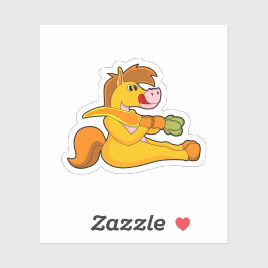 ニンジン付き馬 シール (シート)