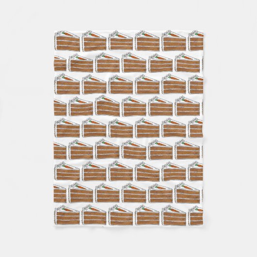 ニンジン層ケーキスライスデザートグルメベーキング フリースブランケット (正面)