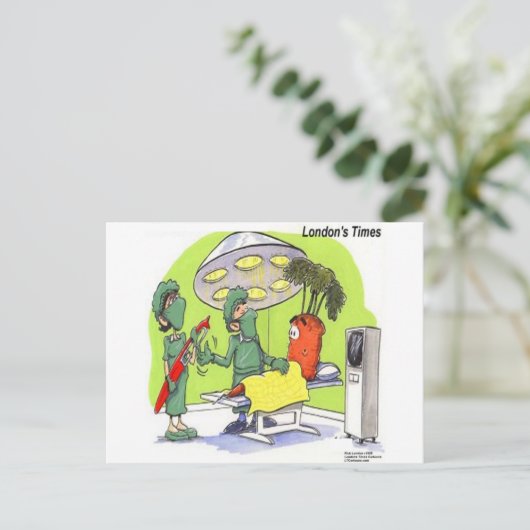 ニンジン手術おもしろいの医学の漫画 ポストカード (スタンド正面)