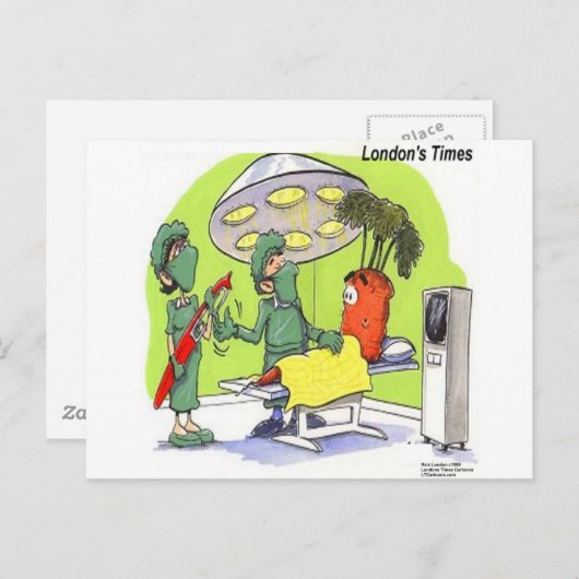 ニンジン手術おもしろいの医学の漫画 ポストカード (正面/裏面)