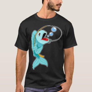 ニンジン漁師サメのヒレ釣り Tシャツ