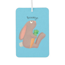 ニンジン漫画で座っているかわいいウサギ カーエアーフレッシュナー