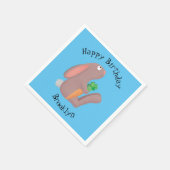 ニンジン漫画で座っているかわいいウサギ スタンダードカクテルナプキン (角)