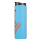 ニンジン漫画で座っているかわいいウサギ タンブラー (回転右)